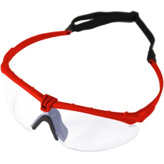 Nuprol Battle Pro's Protective Eyewear - Red, Clear Lens