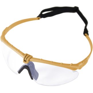 Nuprol Battle Pro's Protective Eyewear - Tan, Clear Lens