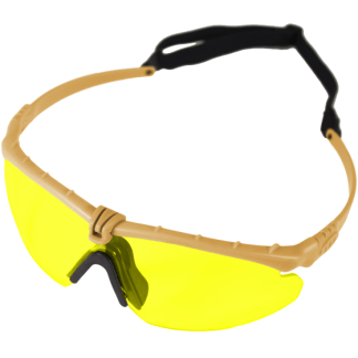 Nuprol Battle Pro's Protective Eyewear - Tan, Yellow Lens