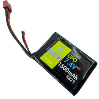 Rebel Battery - 1500mAh LiPo 7.4V 20C stick (PEQ/AN-15) - Deans