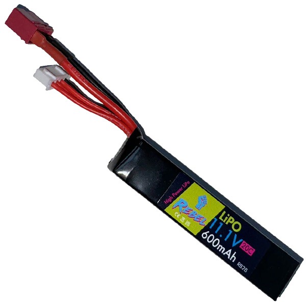 Rebel Battery - 600mAh Lipo 11.1V (PDW) - Deans for EMG Autobot